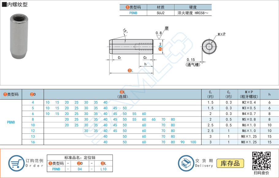 內螺紋型標準定位銷用在什么地方